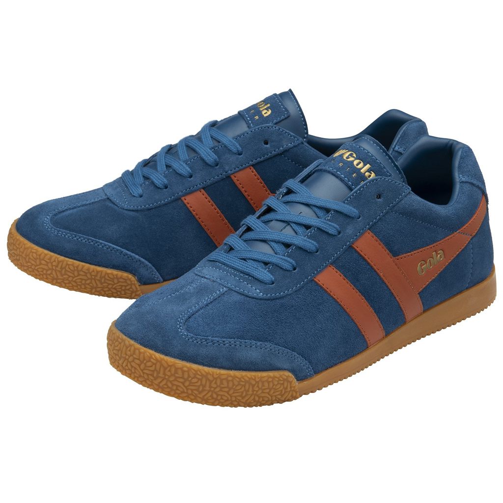 Gola Classics Harrier Suede Sneakers Azules Naranjas España | WZQ-345816