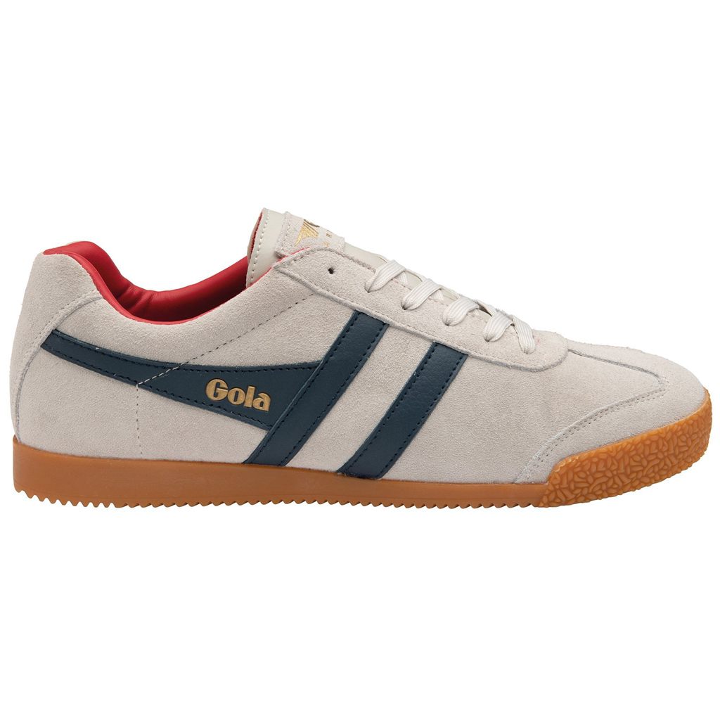 Gola Classics Harrier Suede Sneakers Blancas Azules Rojas Oscuro España | HBX-032564