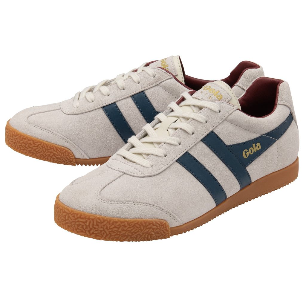 Gola Classics Harrier Suede Sneakers Blancas Azules Rojas Oscuro España | HBX-032564
