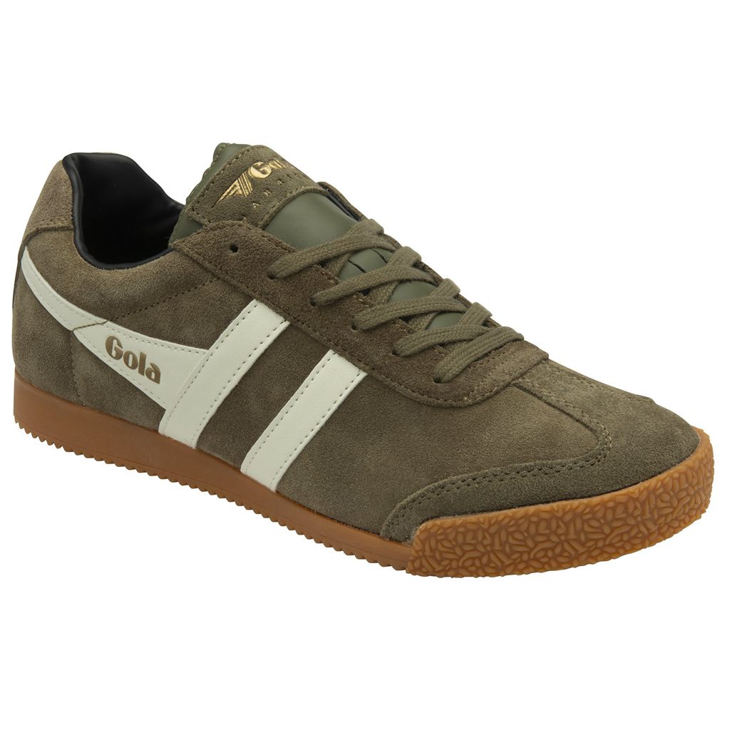 Gola Classics Harrier Suede Sneakers Kaki Blancas Negras España | JXC-097685