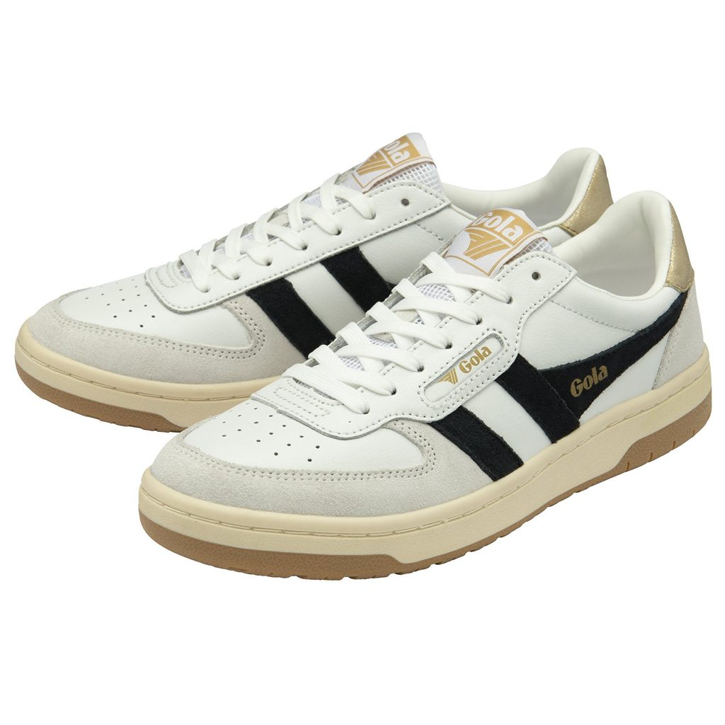 Gola Classics Hawk Sneakers Blancas Negras Doradas España | FVJ-123086