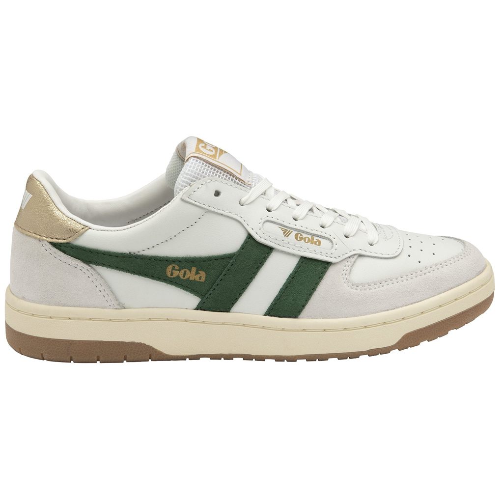 Gola Classics Hawk Sneakers Blancas Verde Oscuro Doradas España | ENH-460371