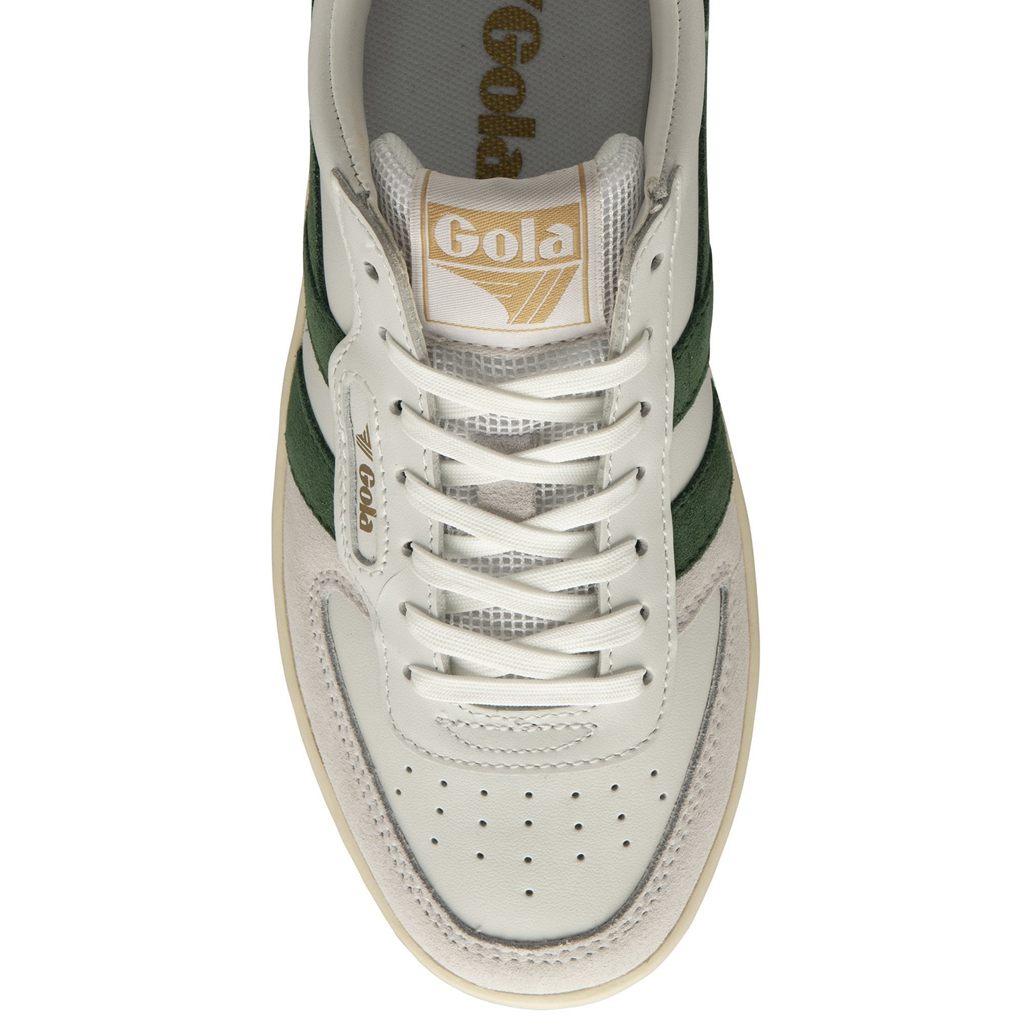 Gola Classics Hawk Sneakers Blancas Verde Oscuro Doradas España | ENH-460371