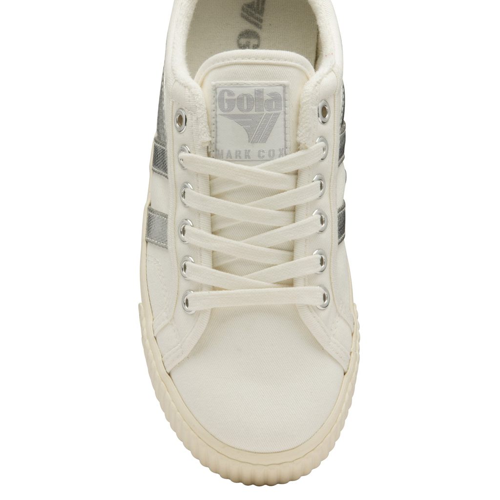 Gola Classics Tennis Mark Cox Sneakers Blancas Plateadas España | JWX-284051
