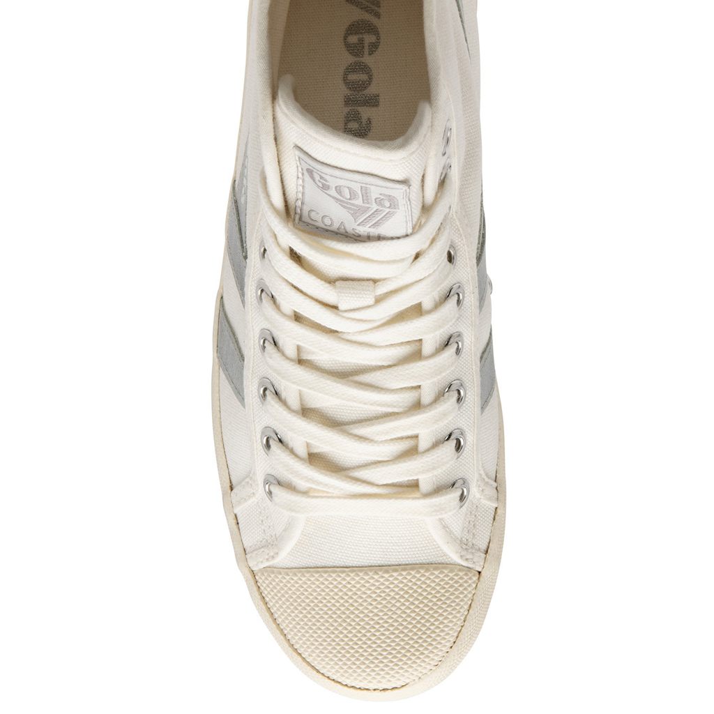 Gola Vegan Classics Coaster Flame High Sneakers Blancas Plateadas España | ULW-159640
