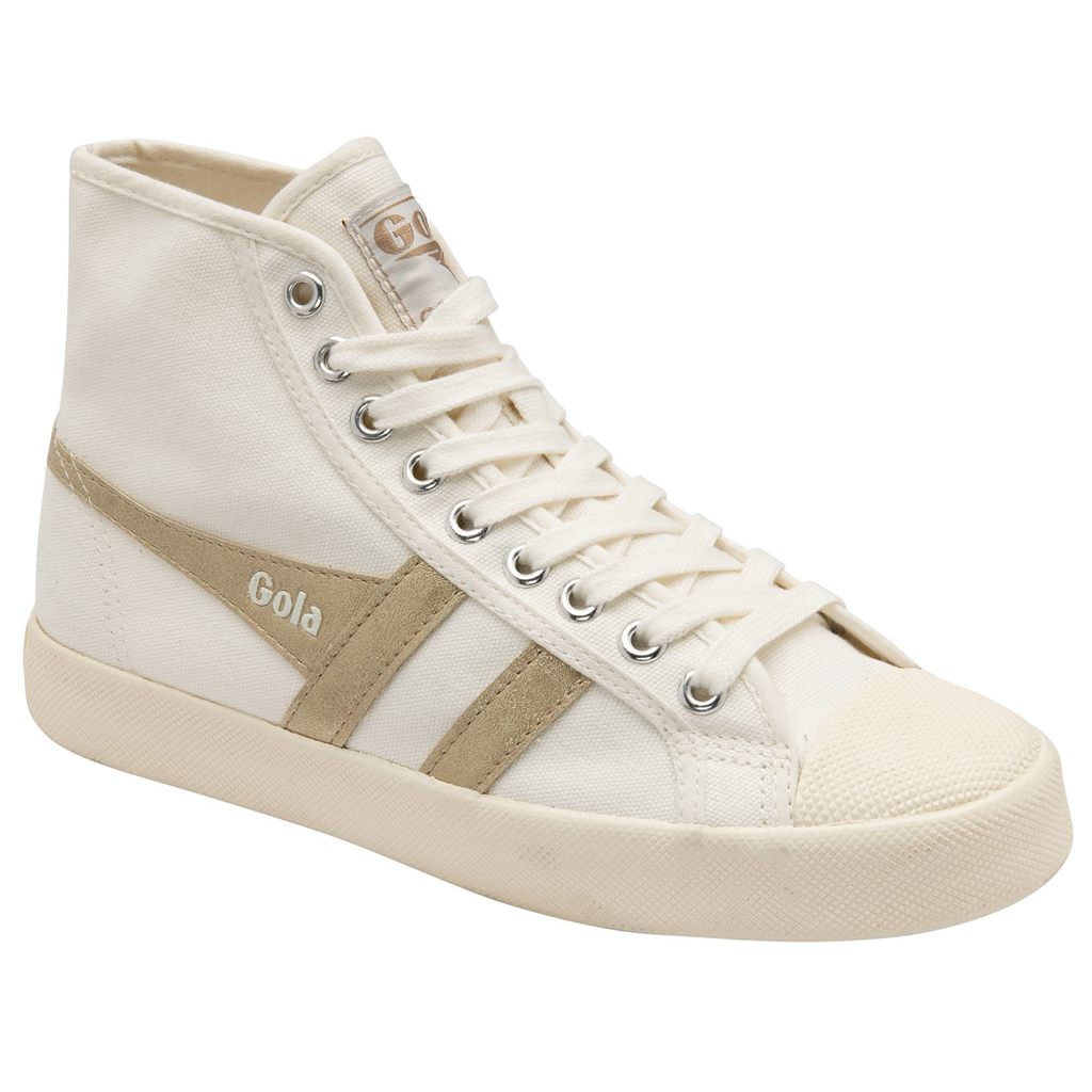Gola Vegan Classics Coaster Flame High Sneakers Blancas Doradas España | TZP-964270