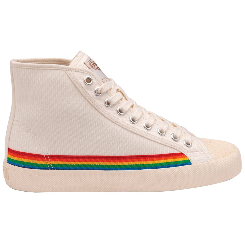 Gola Vegan Classics Coaster High Rainbow Drop Shoes Blancas España | XKI-186573