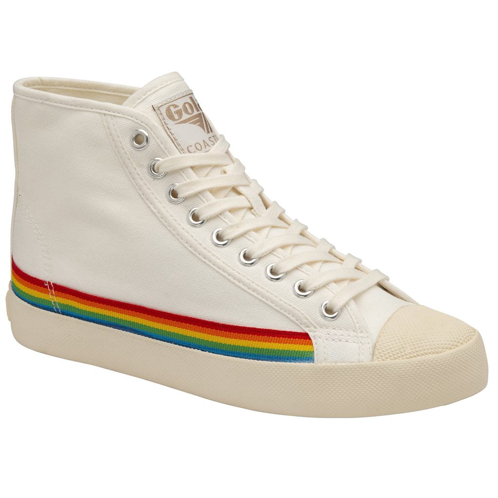 Gola Vegan Classics Coaster High Rainbow Drop Shoes Blancas España | XKI-186573