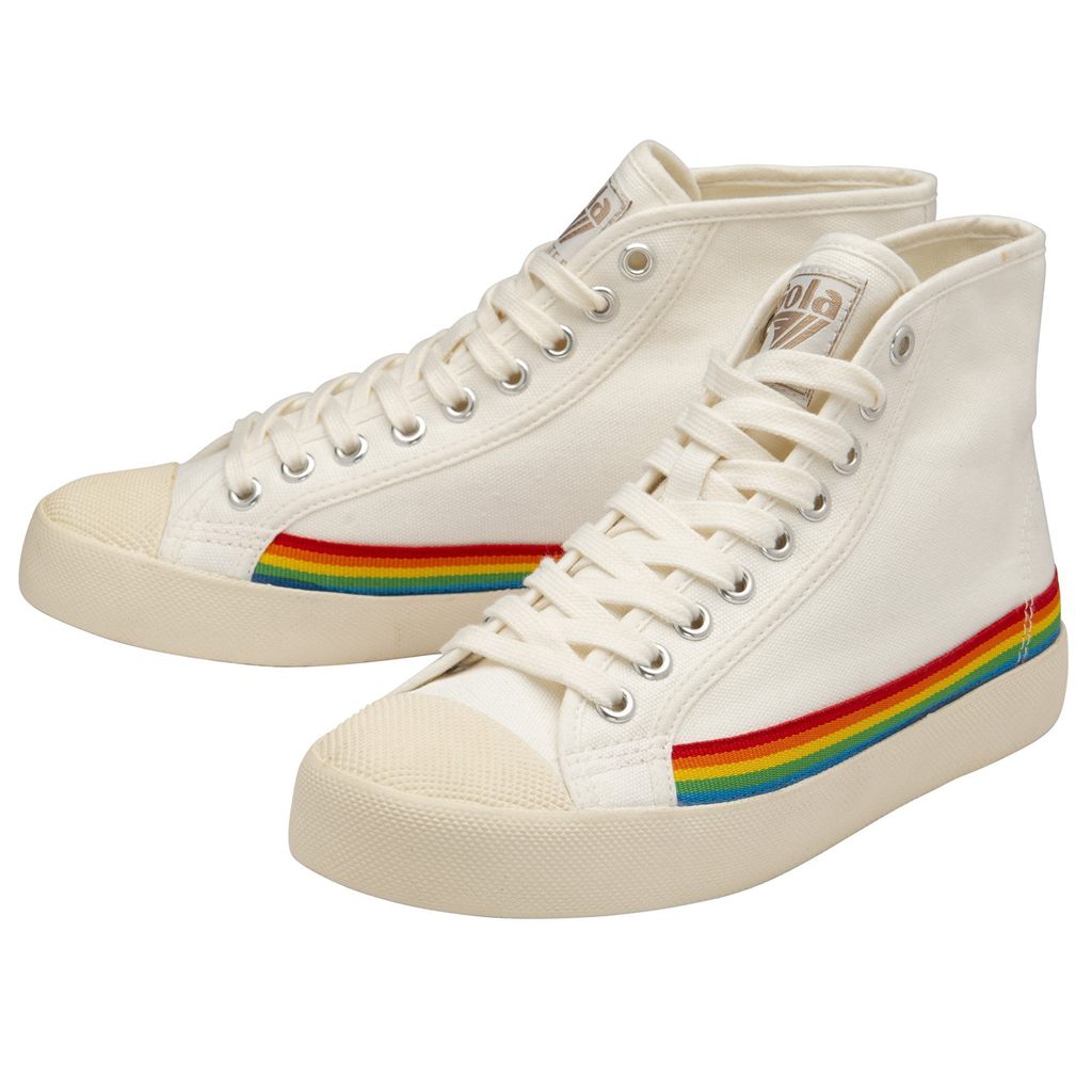 Gola Vegan Classics Coaster High Rainbow Drop Shoes Blancas España | XKI-186573