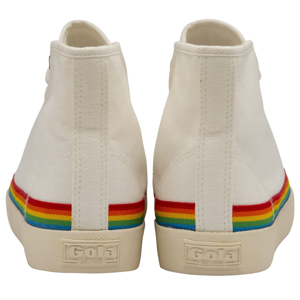 Gola Vegan Classics Coaster High Rainbow Drop Shoes Blancas España | XKI-186573