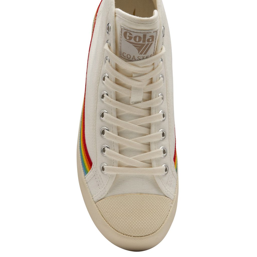 Gola Vegan Classics Coaster High Rainbow Drop Shoes Blancas España | XKI-186573