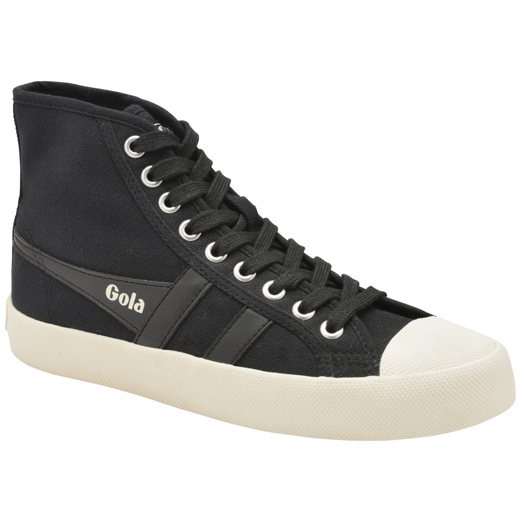 Gola Vegan Classics Coaster High Sneakers Negras Blancas España | DXU-073628
