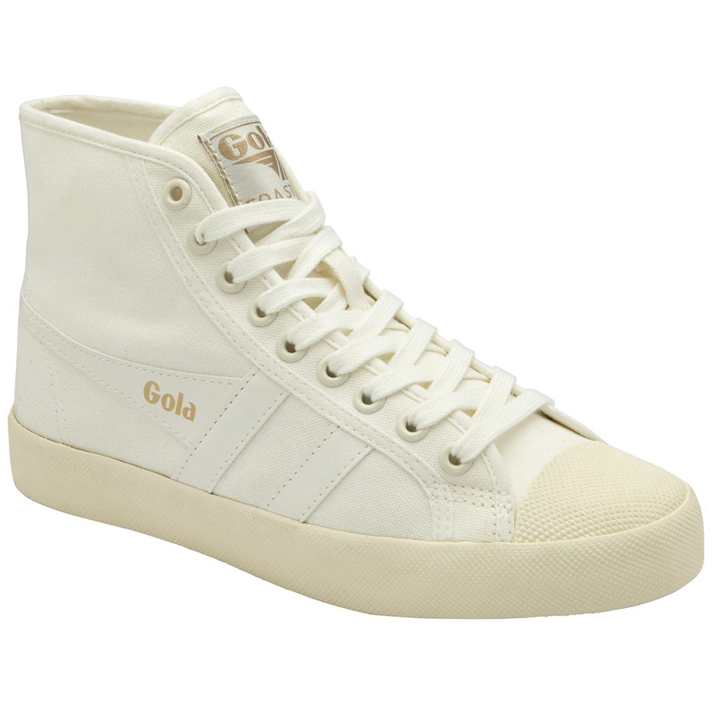 Gola Vegan Classics Coaster High Sneakers Blancas Doradas España | QEI-956178