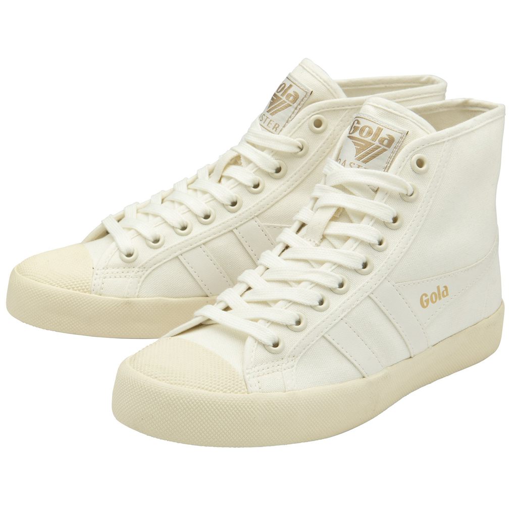 Gola Vegan Classics Coaster High Sneakers Blancas Doradas España | QEI-956178