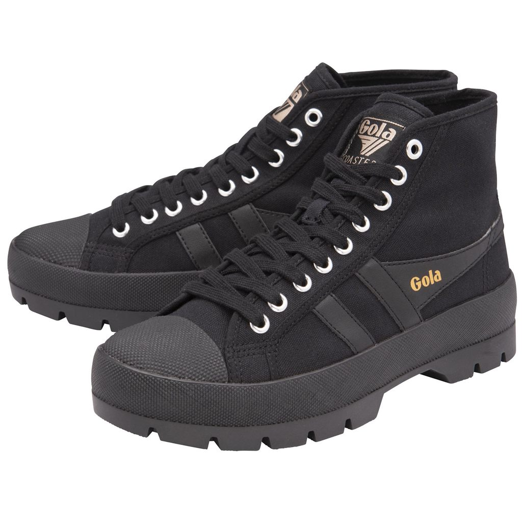 Gola Vegan Classics Coaster Peak High Sneakers Negras Negras Negras España | ZMG-904215