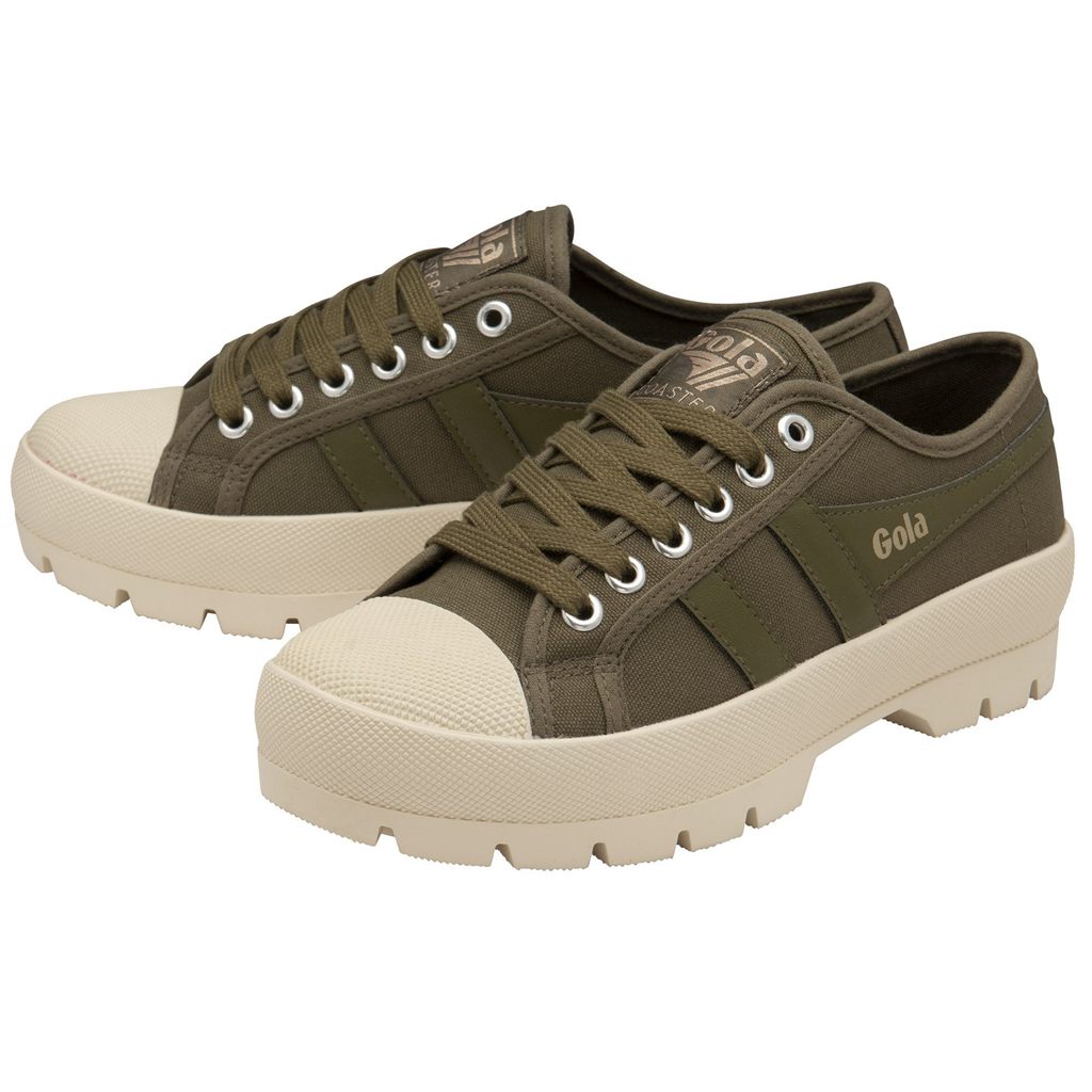 Gola Vegan Classics Coaster Peak Sneakers Kaki Kaki Blancas España | NPO-456190