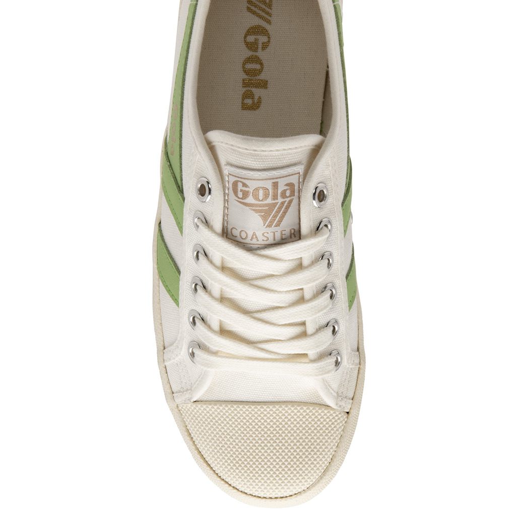 Gola Vegan Classics Coaster Shoes Blancas Verde España | UGN-029784