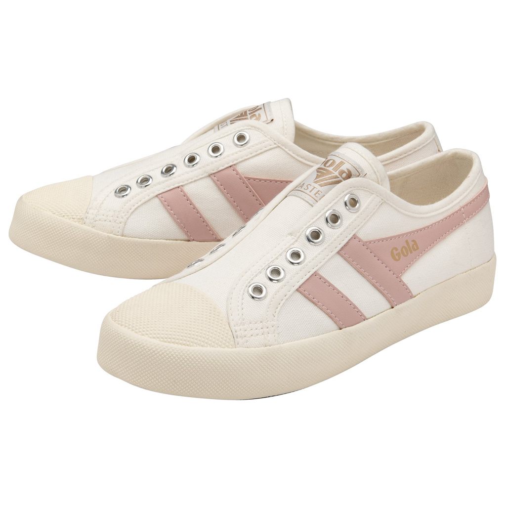 Gola Vegan Classics Coaster Slip Shoes Blancas Rosas España | FXI-047196