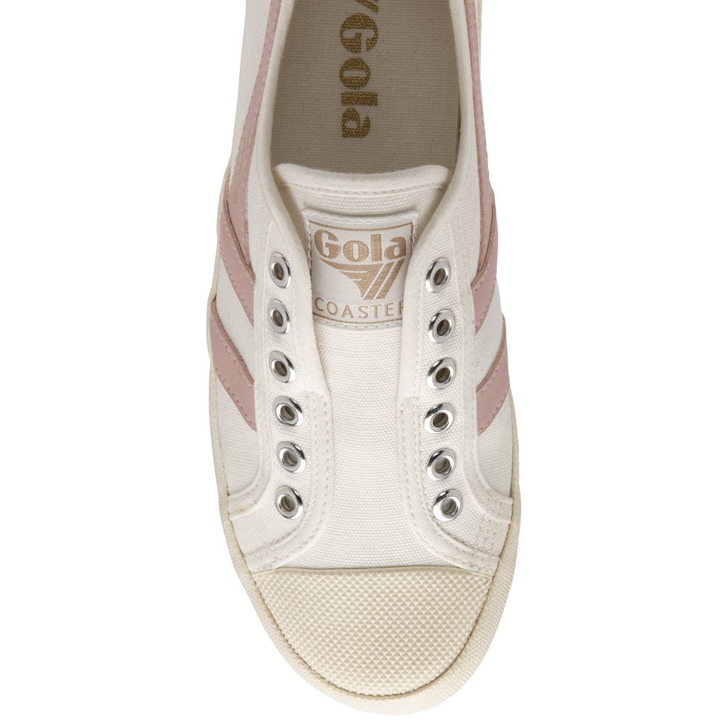 Gola Vegan Classics Coaster Slip Shoes Blancas Rosas España | FXI-047196