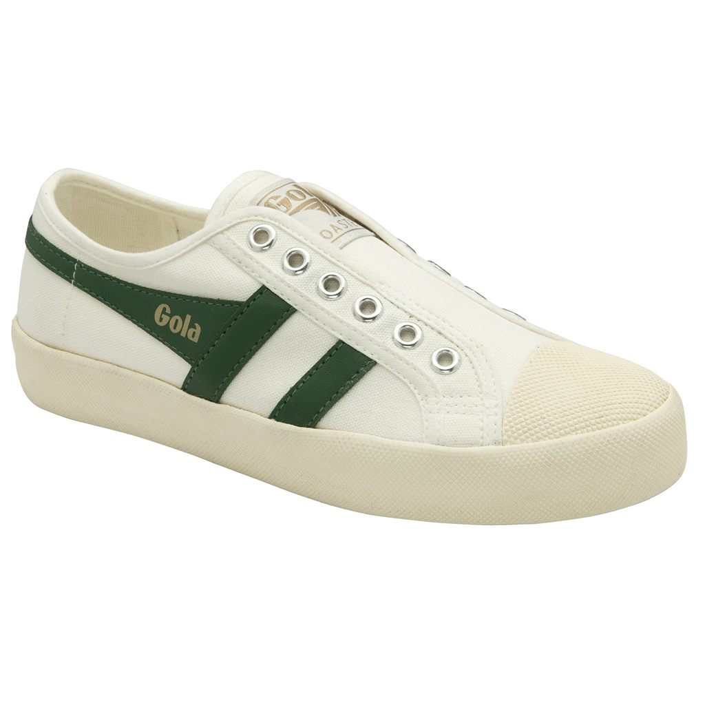 Gola Vegan Classics Coaster Slip Shoes Blancas Verde España | RLQ-405279