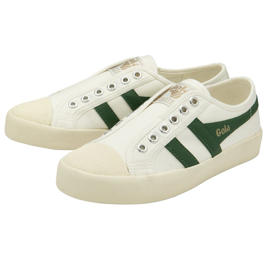 Gola Vegan Classics Coaster Slip Shoes Blancas Verde España | RLQ-405279