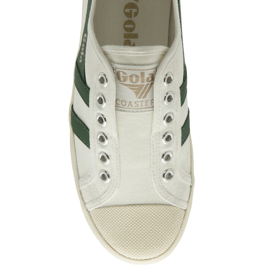 Gola Vegan Classics Coaster Slip Shoes Blancas Verde España | RLQ-405279