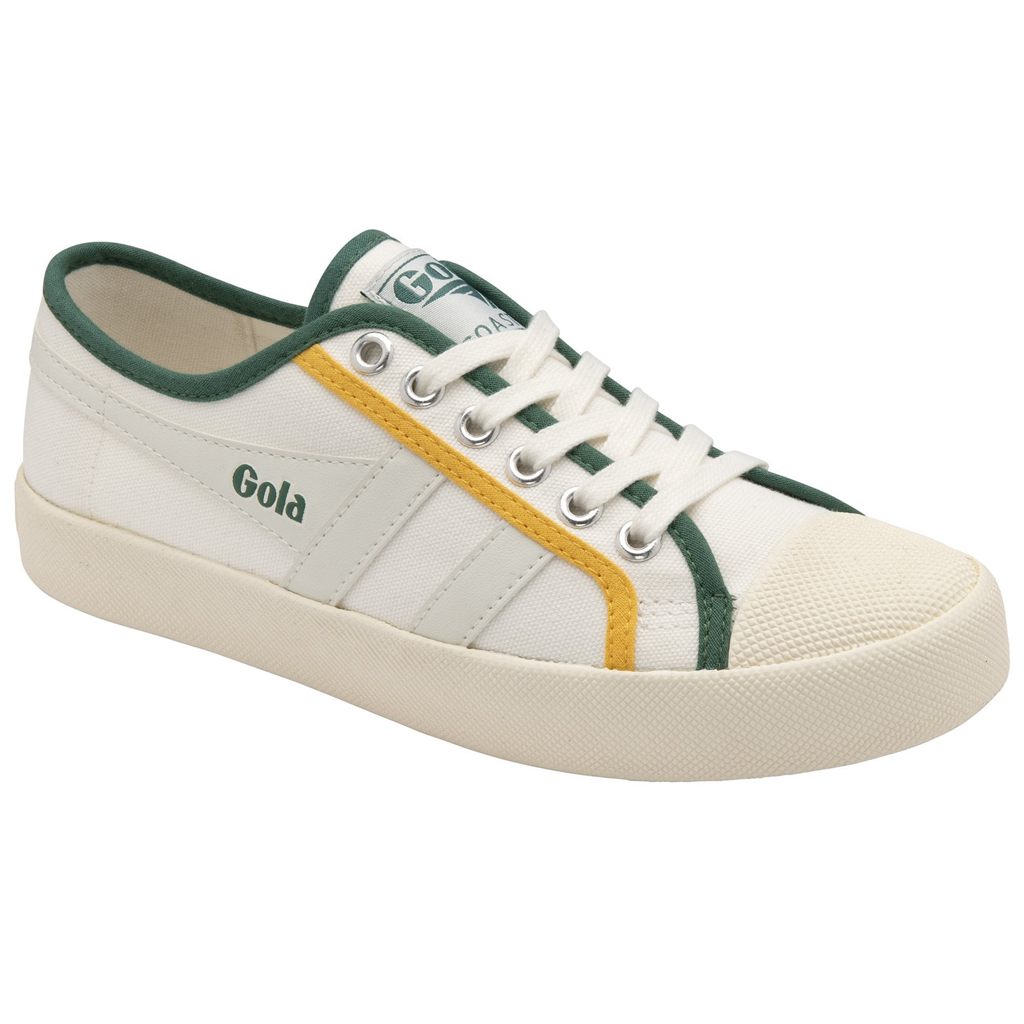 Gola Vegan Classics Coaster Smash Shoes Blancas Verde Oscuro España | EMS-725361
