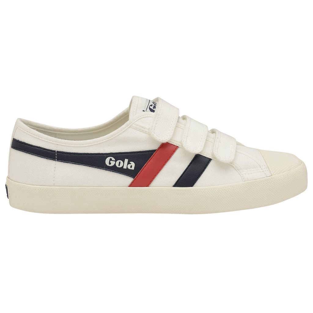 Gola Vegan Classics Coaster Strap Sneakers Blancas Azul Marino Rojas España | PWC-726049