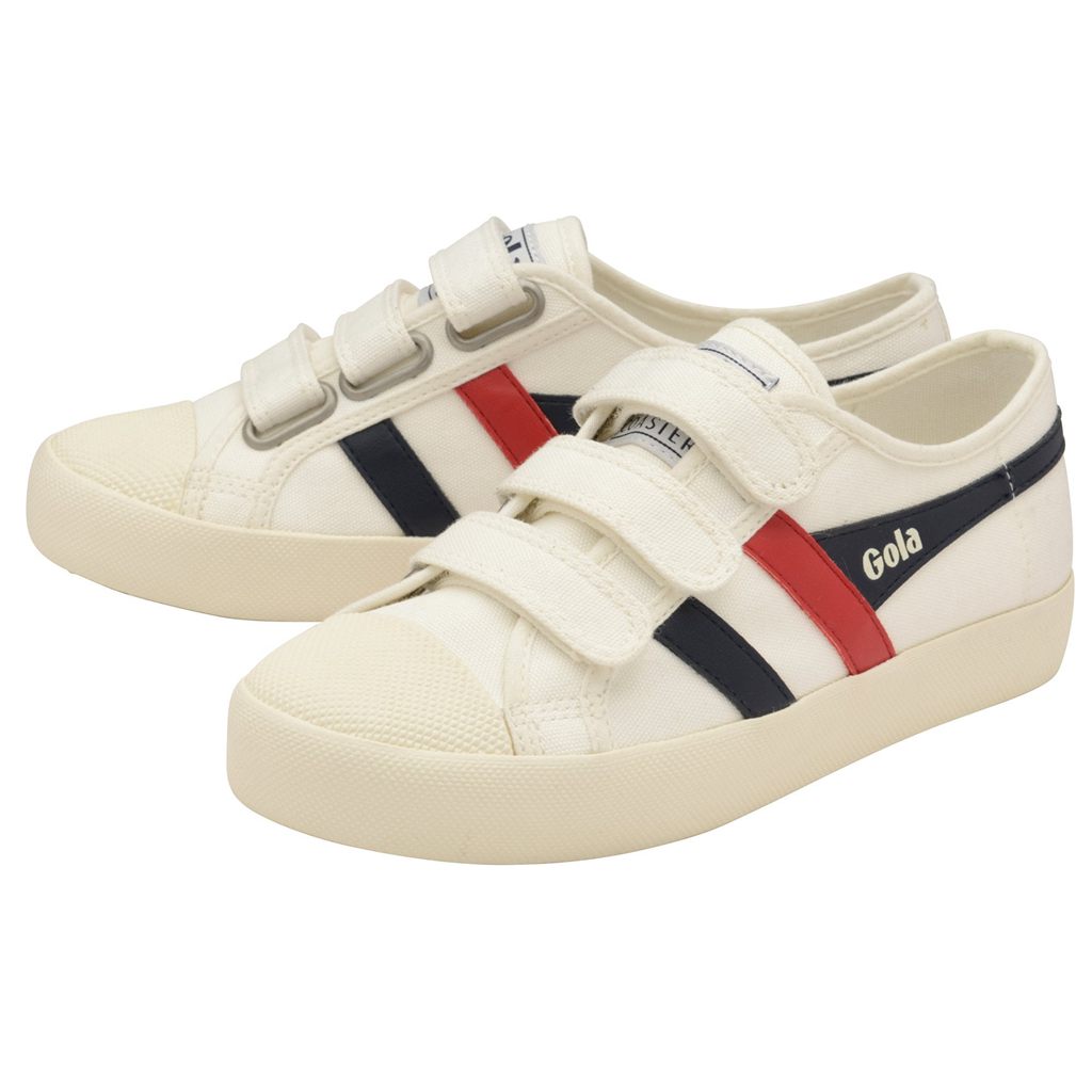 Gola Vegan Classics Coaster Strap Sneakers Blancas Azul Marino Rojas España | PWC-726049