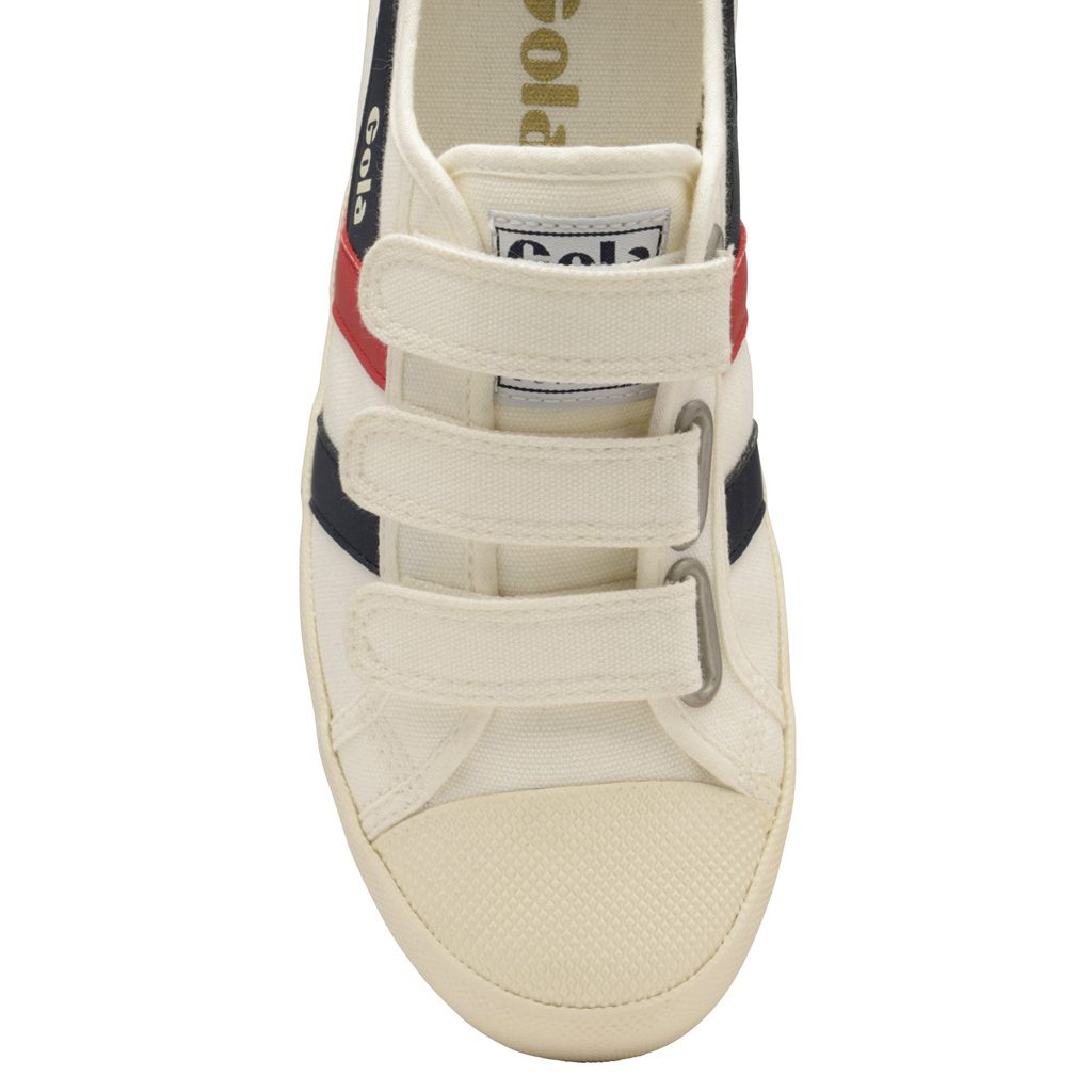 Gola Vegan Classics Coaster Strap Sneakers Blancas Azul Marino Rojas España | PWC-726049