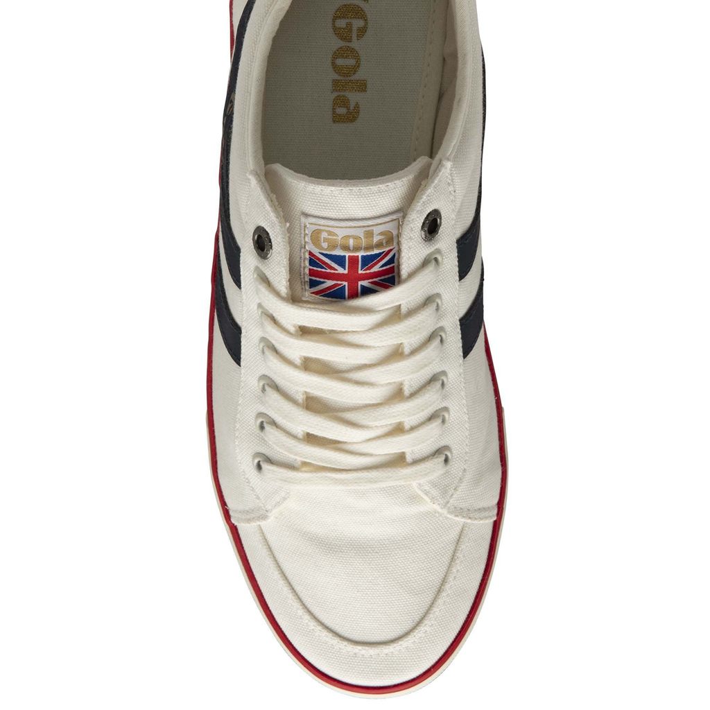 Gola Vegan Classics Comet Plimsoll Sneakers Blancas Azul Marino Rojas España | ZVD-492675
