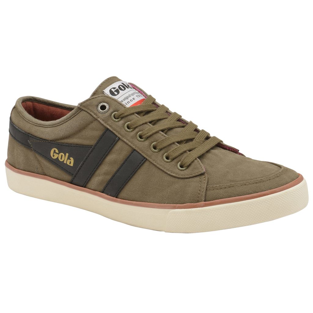 Gola Vegan Classics Comet Plimsoll Trainer Kaki Negras España | DSK-324157