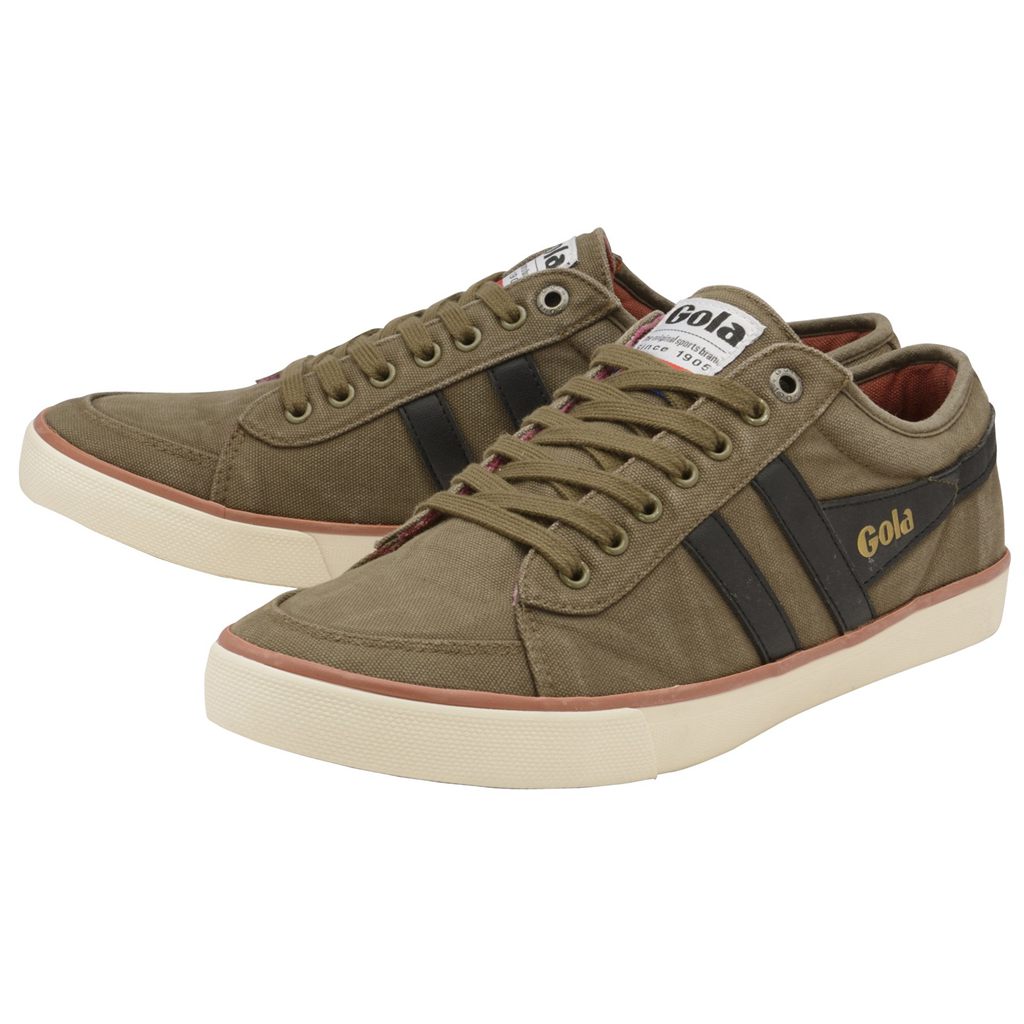 Gola Vegan Classics Comet Plimsoll Trainer Kaki Negras España | DSK-324157