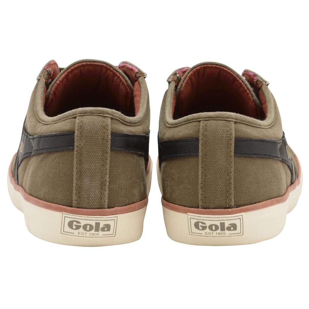 Gola Vegan Classics Comet Plimsoll Trainer Kaki Negras España | DSK-324157