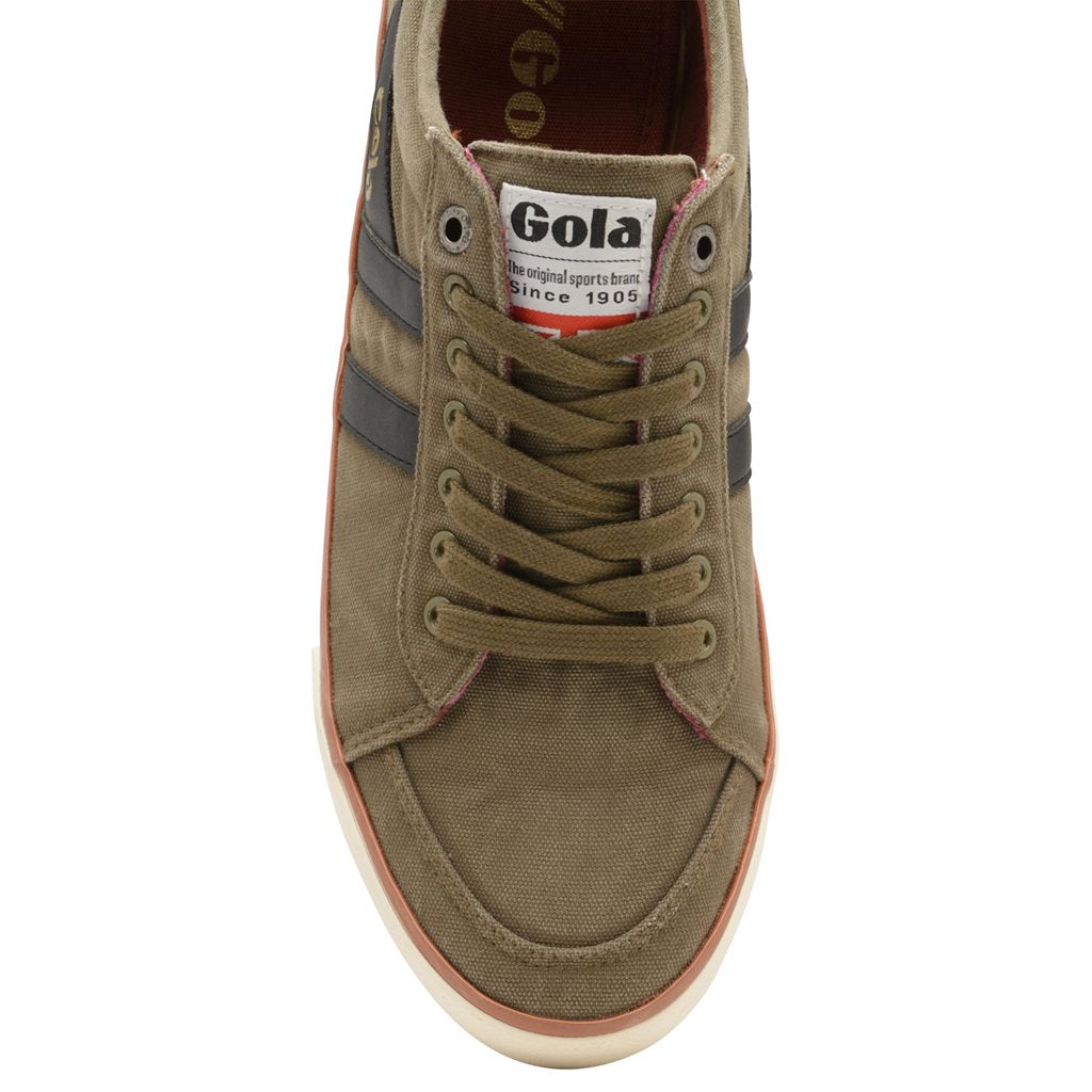 Gola Vegan Classics Comet Plimsoll Trainer Kaki Negras España | DSK-324157