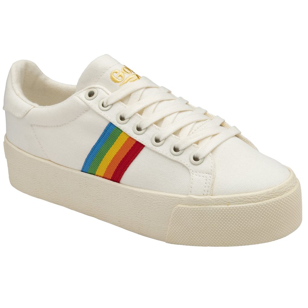Gola Vegan Classics Orchid Platform Rainbow Shoes Blancas España | GNB-406812