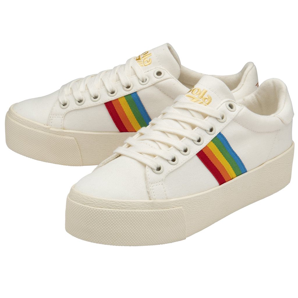 Gola Vegan Classics Orchid Platform Rainbow Shoes Blancas España | GNB-406812