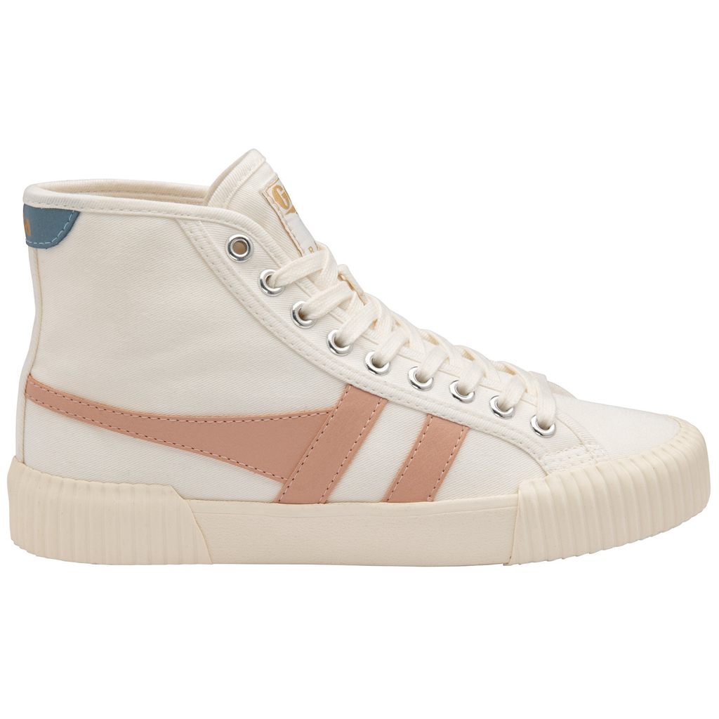 Gola Vegan Classics Rally High Plimsoll Sneakers Blancas Rosas España | ASY-092357