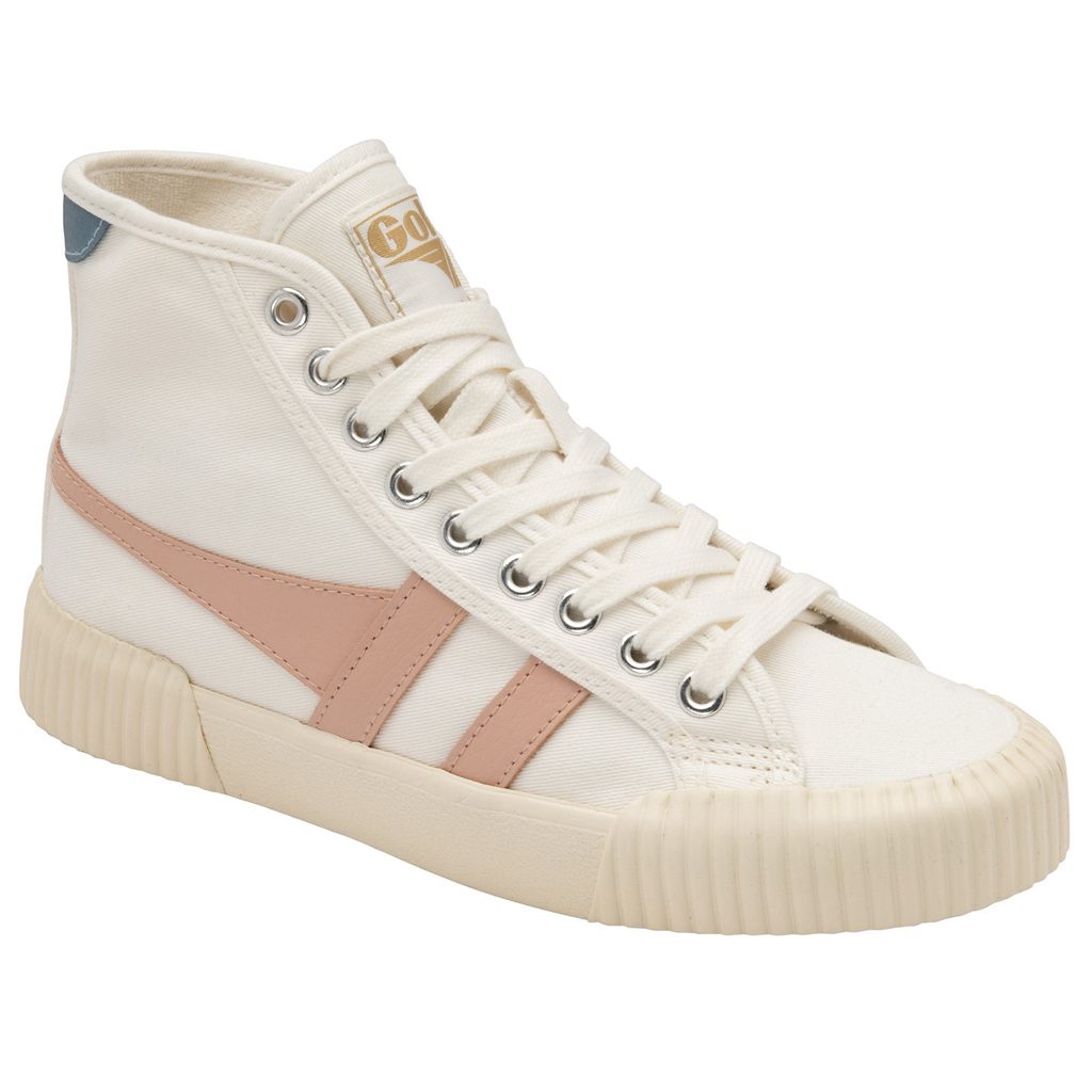 Gola Vegan Classics Rally High Plimsoll Sneakers Blancas Rosas España | ASY-092357