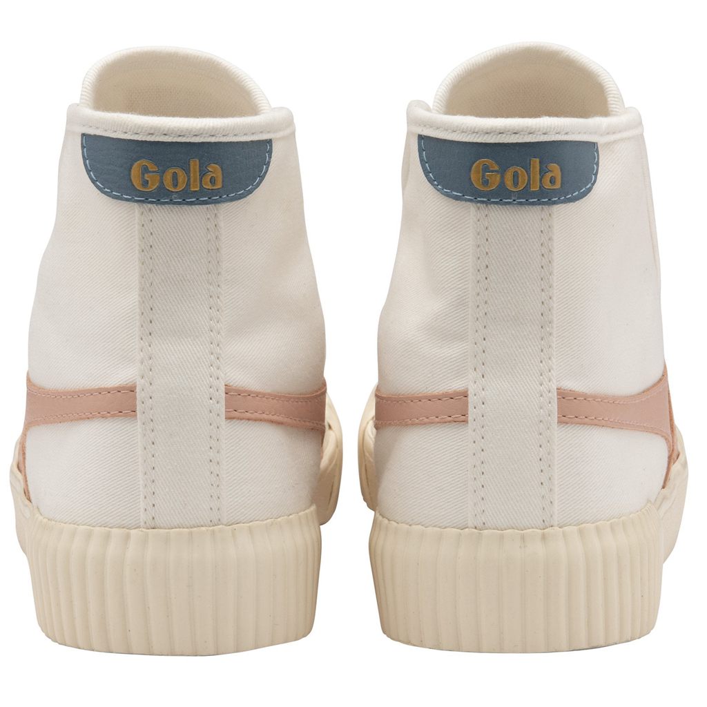 Gola Vegan Classics Rally High Plimsoll Sneakers Blancas Rosas España | ASY-092357