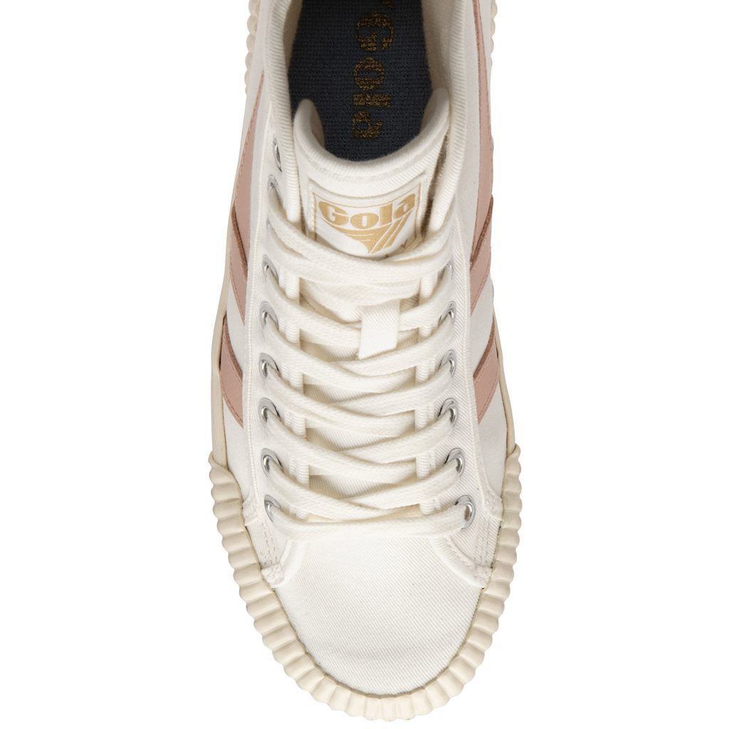 Gola Vegan Classics Rally High Plimsoll Sneakers Blancas Rosas España | ASY-092357