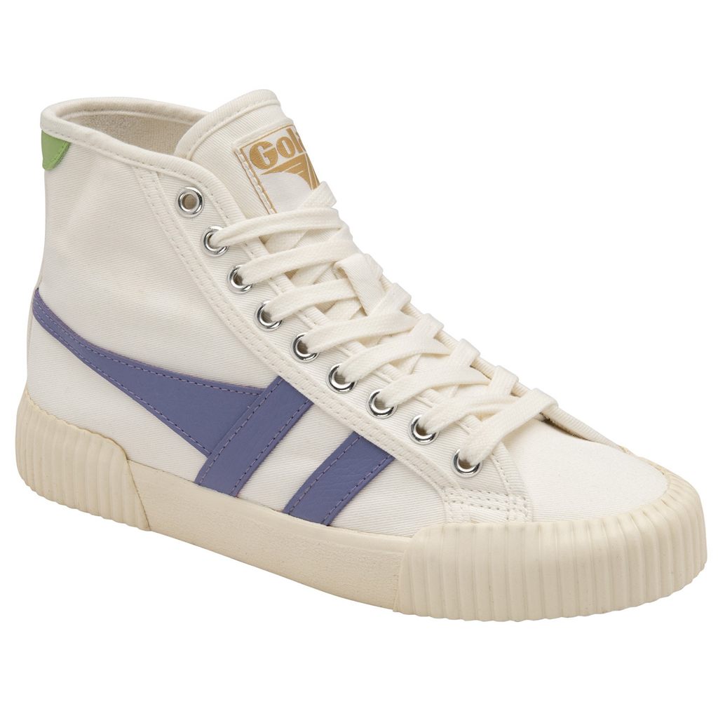 Gola Vegan Classics Rally High Plimsoll Sneakers Blancas Lavanda Verde España | EZH-159263