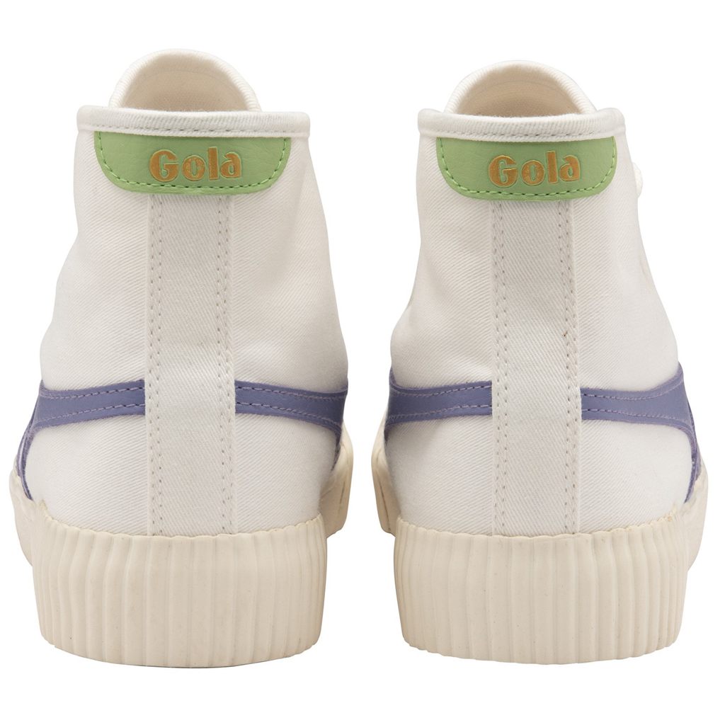 Gola Vegan Classics Rally High Plimsoll Sneakers Blancas Lavanda Verde España | EZH-159263