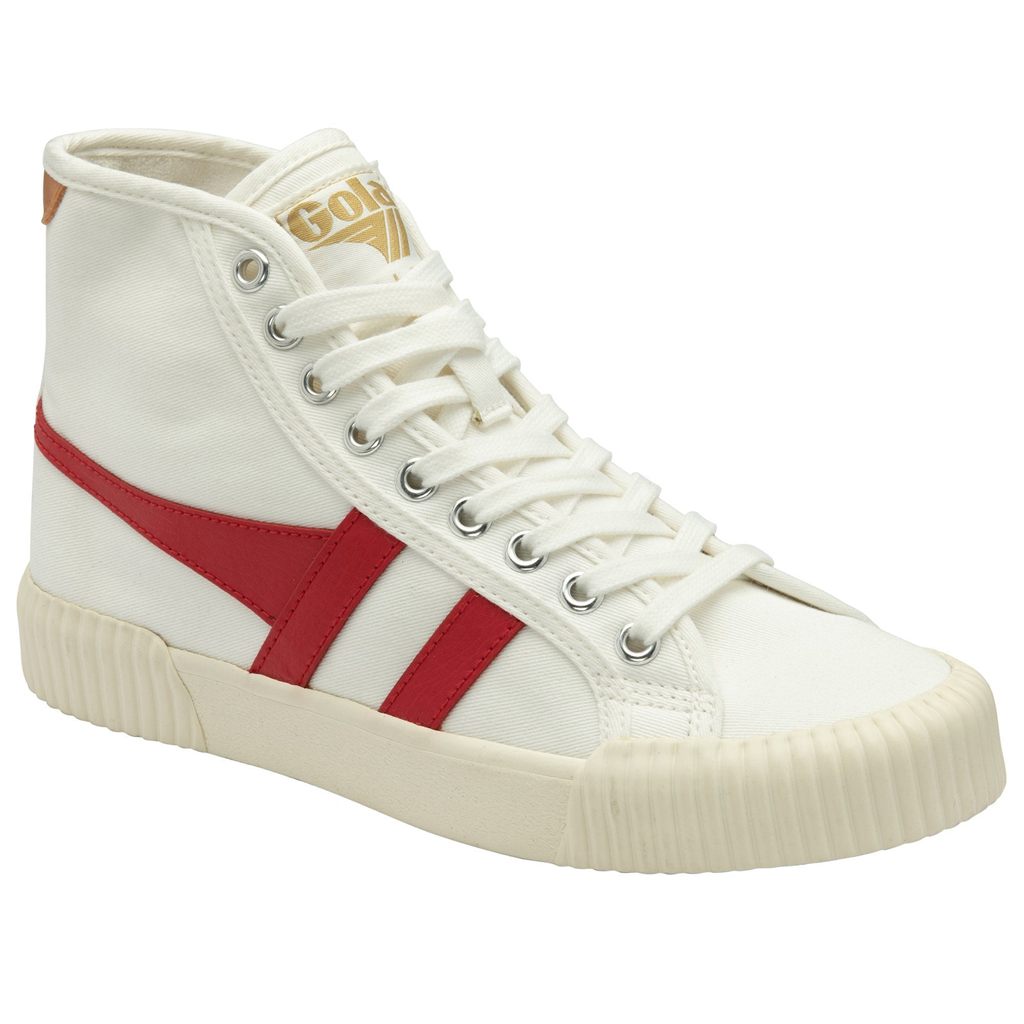 Gola Vegan Classics Rally High Plimsoll Sneakers Blancas Rojas Albaricoque España | UAD-436179
