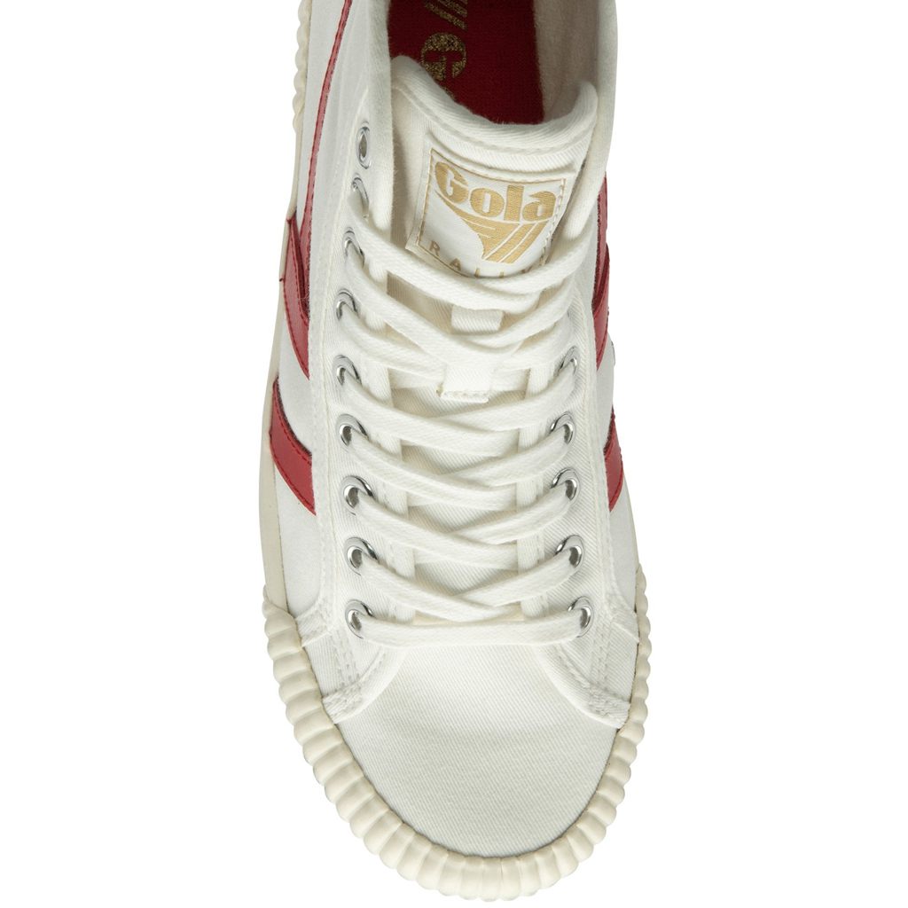 Gola Vegan Classics Rally High Plimsoll Sneakers Blancas Rojas Albaricoque España | UAD-436179
